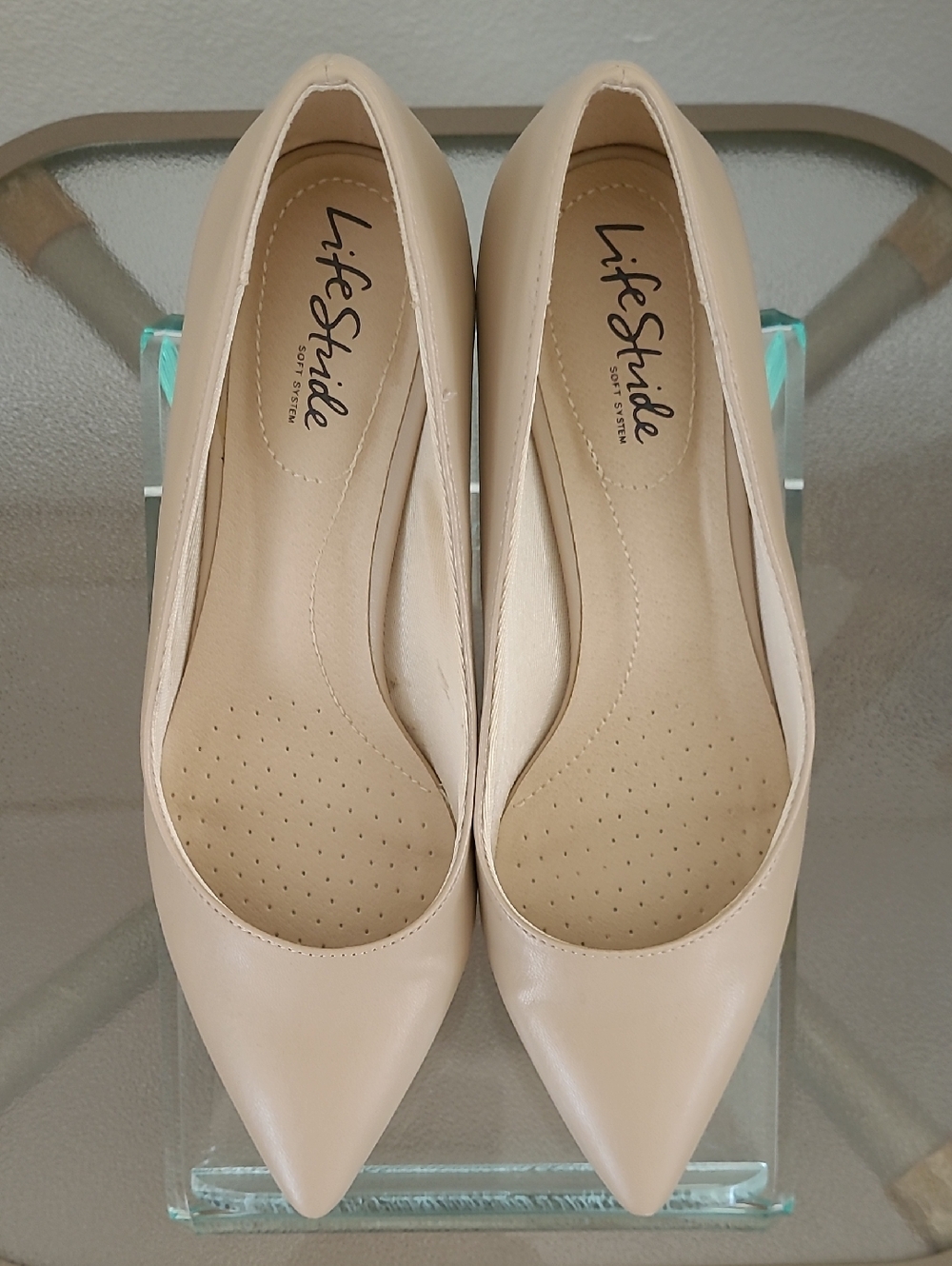LifeStride Minx Tender Taupe Smoo Pointed Low Block Heel Pump
